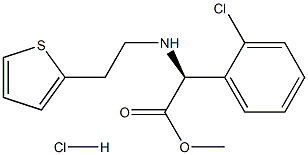 S-(+)-(2-thienylethylamino)(2-chlorophenyl)acetic acid methyl ester hydrochloride Struktur