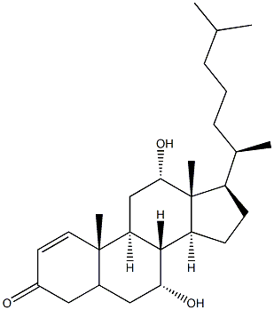 7a,12a-Dihydroxy-cholestene-3-one Struktur