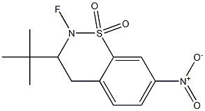 N-fluoro-3-tert-butyl-7-nitro-3,4-dihydro-2H-benzo(e)(1,2)thiazine 1,1-dioxide Struktur