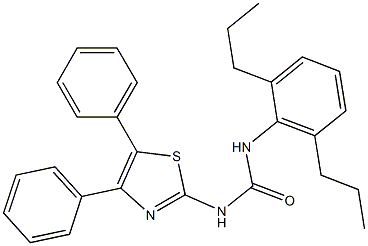 N-(4,5-diphenylthiazol-2-yl)-N'-(2,6-bis(2-methylethyl)phenyl)urea Struktur