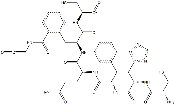 cyclo-acetyl-(cysteinyl-histidyl-phenylalanyl-glutaminyl-phenylalanyl-cysteinyl)amide Struktur