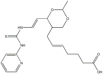 7-(2-(2-aza-2-(((phenylamino)thioxomethyl)amino)vinyl)-4-methyl-3,5-dioxanyl)hept-5-enoic acid Struktur