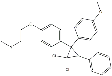 1,1-dichloro-2-(4-(2-(dimethylamino)ethoxy)phenyl)-2-(4-methoxyphenyl)-3-phenylcyclopropane Struktur