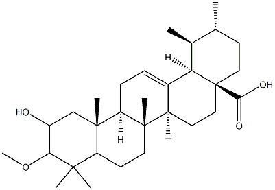 2-hydroxy-3-methoxyurs-12-en-28-oic acid Struktur