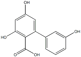 3,3',5-trihydroxybiphenyl-2-carboxylic acid Struktur