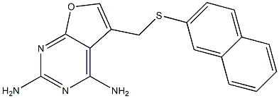 2,4-diamino-5-((2-naphthylthio)methyl)furo(2,3-d)pyrimidine Struktur