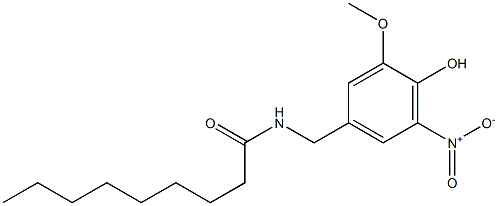 N-(4-hydroxy-5-nitro-3-methoxybenzyl)nonanamide Struktur