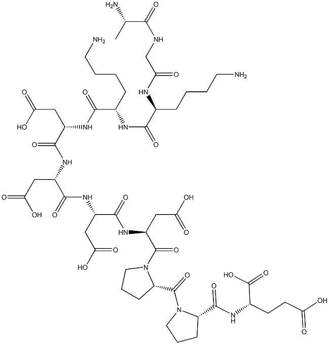 alanyl-glycyl-lysyl-lysyl--aspartyl-aspartyl-aspartyl-aspartyl-prolyl-prolyl-glutamic acid Struktur