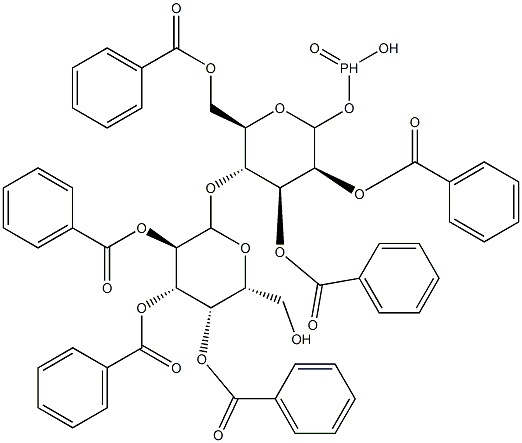 2,3,6-tri-O-benzoyl-4-O-(2,3,4-tri-O-benzoylgalactopyranosyl)mannopyranosyl hydrogen phosphonate Struktur