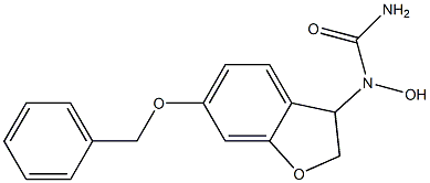 N-hydroxy-N-(2,3-dihydro-6-phenylmethoxy-3-benzofuranyl)urea Struktur