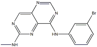 4-((3-bromophenyl)amino)-6-(methylamino)pyrimido(5,4-d)pyrimidine Struktur