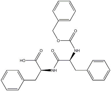 N-benzyloxycarbonyl-phenylalanyl-phenylalanine Struktur