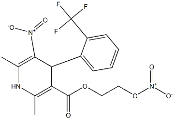 2-nitrooxyethyl 1,4-dihydro-2,6-dimethyl-3-nitro-4-(2-trifluoromethylphenyl)pyridine-5-carboxylate Struktur