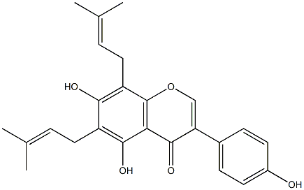 5,7,4'-TRIHYDROXY-6,8-DIPRENYLISOFLAVONE Struktur