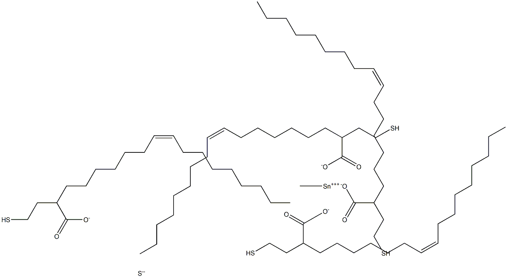 MONOMETHYLTIN(MERCAPTOETHYLOLEATE)SULPHIDE Struktur