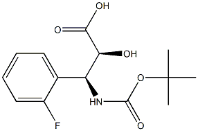 N-Boc-(2S,3S)-3-Amino-3-(2-fluoro-phenyl)-2-hydroxy-propanoic acid Struktur