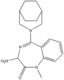 3-Amino-5-(3-aza-bicyclo[3.2.2]non-3-yl)-1-methyl-1,3-dihydro-benzo[e][1,4]diazepin-2-one Struktur