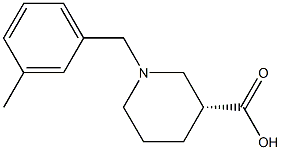 (3R)-1-(3-methylbenzyl)piperidine-3-carboxylic acid Struktur