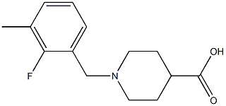 1-(2-fluoro-3-methylbenzyl)piperidine-4-carboxylic acid Struktur