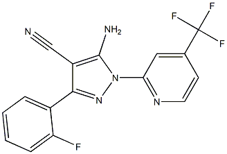 5-amino-3-(2-fluorophenyl)-1-[4-(trifluoromethyl)pyridin-2-yl]-1H-pyrazole-4-carbonitrile Struktur