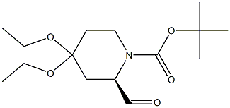 N1-BOC-(2R)-4,4-DIETHOXYPIPERIDINE-2-CARBOXALDEHYDE Struktur