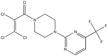 2,3,3-TRICHLORO-1-{4-[4-(TRIFLUOROMETHYL)PRYIMIDIN-2-YL]PIPERAZINO}PROP-2-EN-1-ONE Struktur