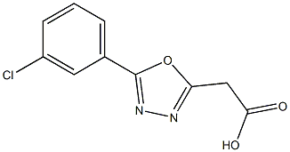 [5-(3-Chloro-phenyl)-[1,	3,	4]oxadiazol-2-yl]-acetic	acid Struktur