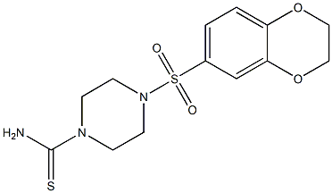 4-(2,3-DIHYDRO-BENZO[1,4]DIOXINE-6-SULFONYL)-PEIPERAZINE-1-CARBOTHIOIC ACID AMIDE Struktur