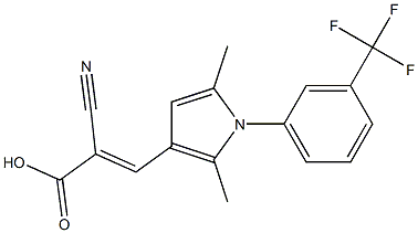 2-CYANO-3-{2,5-DIMETHYL-1-[3-(TRIFLUOROMETHYL)PHENYL]-1H-PYRROL-3-YL}ACRYLIC ACID Struktur