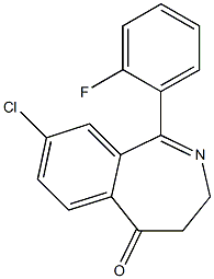 8-Chloro-1-(2-fluorophenyl)-3,4-dihydro-benzo[c]azepin-5-one Struktur