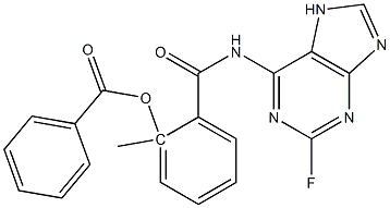 6-(2-BENZOYLOXYMETHYLBENZAMIDO)-2-FLUORO-PURINE Struktur