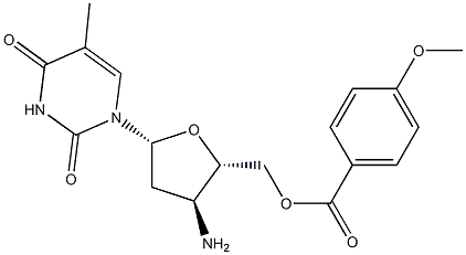 3'-Amino-5'-O-anisoyl-3'-deoxythymidine Struktur