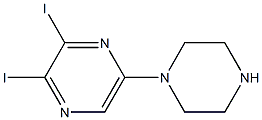 2,3-DIIODO-5-PIPERAZIN-1-YLPYRAZINE Struktur