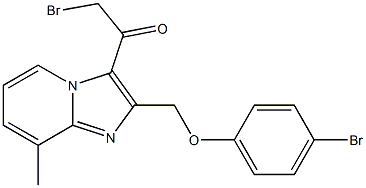 2-BROMO-1-{2-[(4-BROMOPHENOXY)METHYL]-8-METHYLIMIDAZO[1,2-A]PYRIDIN-3-YL}ETHANONE Struktur