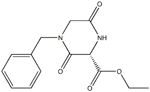 ETHYL (S)-4-BENZYL-3,6-DIOXOPIPERAZINE-2-CARBOXYLATE Struktur