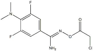 O1-(2-chloroacetyl)-4-(dimethylamino)-3,5-difluorobenzene-1-carbohydroximamide Struktur