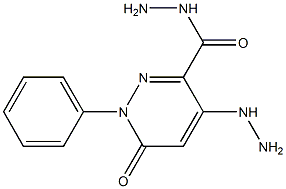 4-hydrazino-6-oxo-1-phenyl-1,6-dihydropyridazine-3-carbohydrazide Struktur