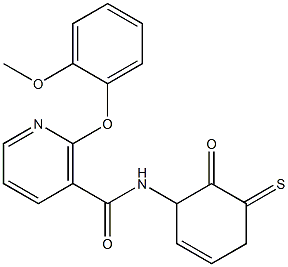 2-(2-methoxyphenoxy)-N-(2-oxotetrahydro-3-thiophenyl)nicotinamide Struktur