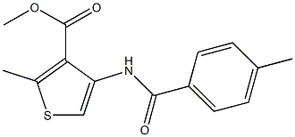 methyl 2-methyl-4-[(4-methylbenzoyl)amino]thiophene-3-carboxylate Struktur