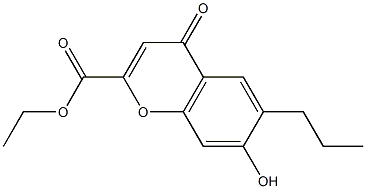 ethyl 7-hydroxy-4-oxo-6-propyl-4H-chromene-2-carboxylate Struktur