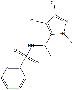 N'-(3,4-dichloro-1-methyl-1H-pyrazol-5-yl)-N'-methylbenzenesulfonohydrazide Struktur