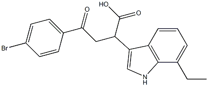 4-(4-bromophenyl)-2-(7-ethyl-1H-indol-3-yl)-4-oxobutanoic acid Struktur