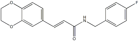 (E)-3-(2,3-dihydro-1,4-benzodioxin-6-yl)-N-(4-fluorobenzyl)-2-propenamide Struktur