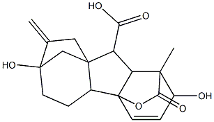 5,12-dihydroxy-11-methyl-6-methylene-16-oxo-15-oxapentacyclo[9.3.2.1~5,8~.0~1,10~.0~2,8~]heptadec-13-ene-9-carboxylic acid Struktur