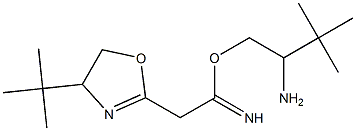 2-amino-3,3-dimethylbutyl 2-[4-(tert-butyl)-4,5-dihydro-1,3-oxazol-2-yl]ethanimidate Struktur