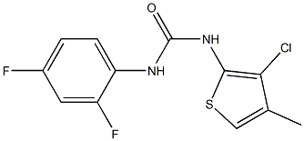 N-(3-chloro-4-methyl-2-thienyl)-N'-(2,4-difluorophenyl)urea Struktur