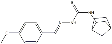 N1-bicyclo[2.2.1]hept-2-yl-2-(4-methoxybenzylidene)hydrazine-1-carbothioamide Struktur