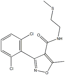 N4-[2-(methylthio)ethyl]-3-(2,6-dichlorophenyl)-5-methylisoxazole-4-carboxamide Struktur