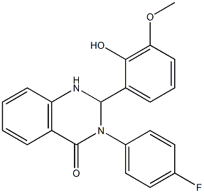 3-(4-fluorophenyl)-2-(2-hydroxy-3-methoxyphenyl)-1,2,3,4-tetrahydroquinazolin-4-one Struktur