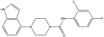 N1-(2,4-difluorophenyl)-4-(1H-indol-4-yl)piperazine-1-carboxamide Struktur